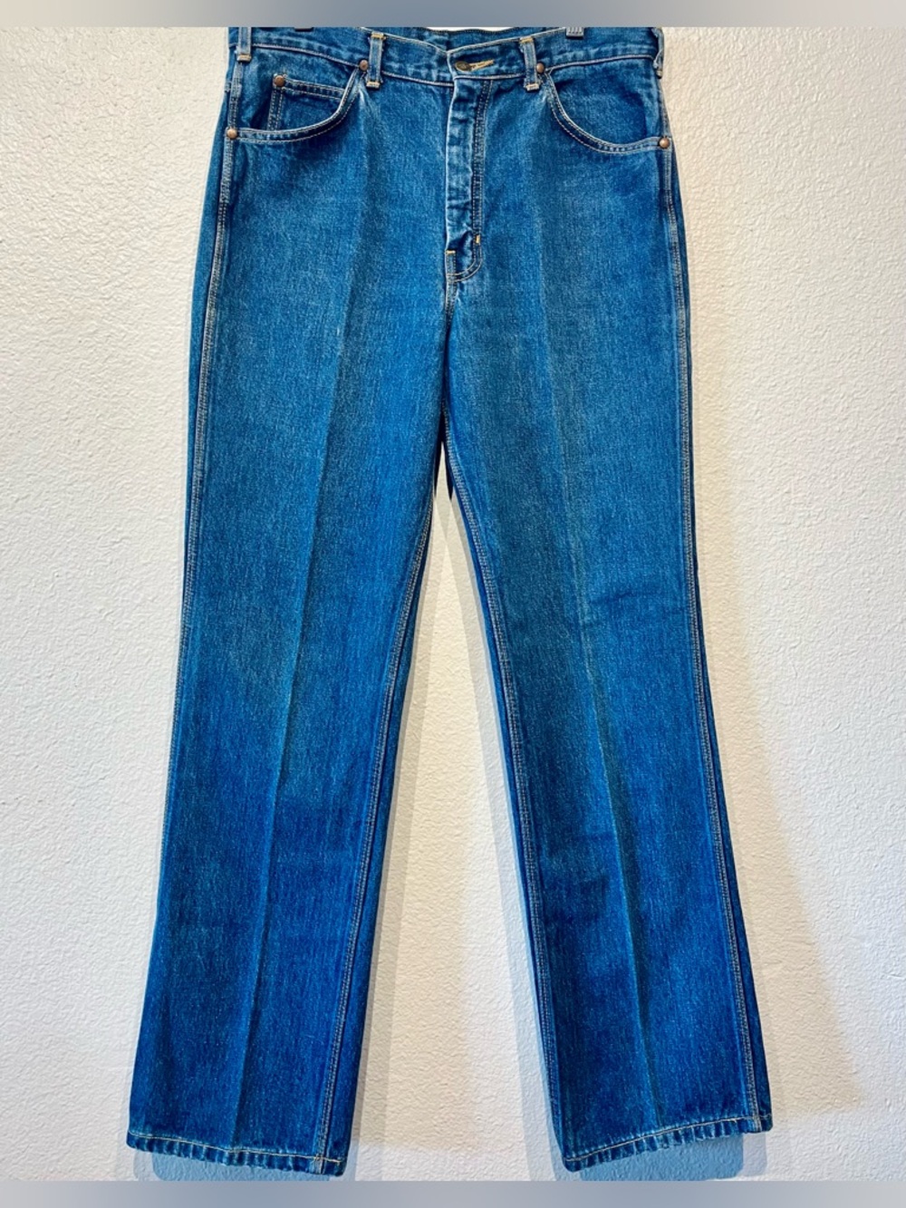 Vintage Big Blue Dark Wash Straight-Leg Jeans - Size 32 (Men’s)
